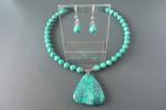 Turquoise ( authentiek ) Ketting/oorhanger-se