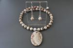 Crazy lace agaat Ketting/oorhanger-set