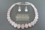 Rozenkwarts Ketting/oorhanger-set