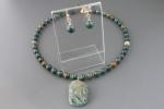 Heliotroop ketting /oorhanger-set