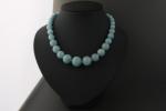 Blue spounge quartz Ketting/oorhanger-set